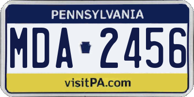 PA license plate MDA2456