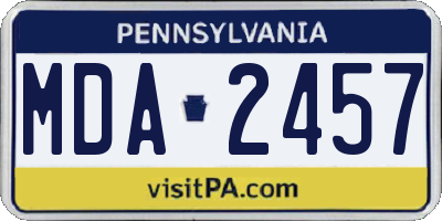 PA license plate MDA2457