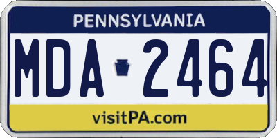 PA license plate MDA2464