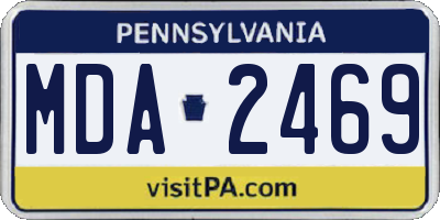 PA license plate MDA2469
