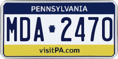 PA license plate MDA2470