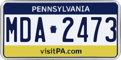 PA license plate MDA2473