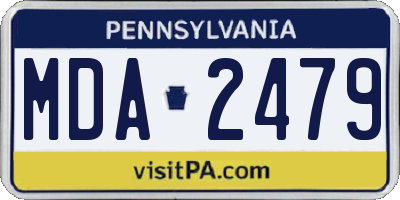 PA license plate MDA2479