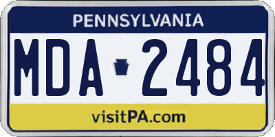 PA license plate MDA2484