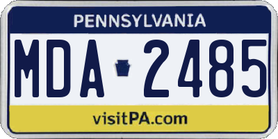 PA license plate MDA2485