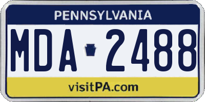 PA license plate MDA2488