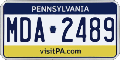 PA license plate MDA2489