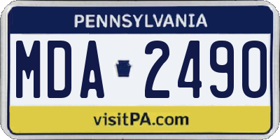 PA license plate MDA2490