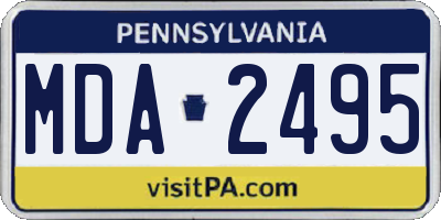 PA license plate MDA2495