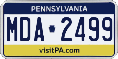 PA license plate MDA2499
