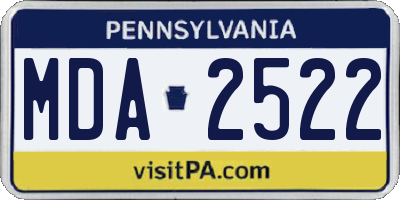 PA license plate MDA2522