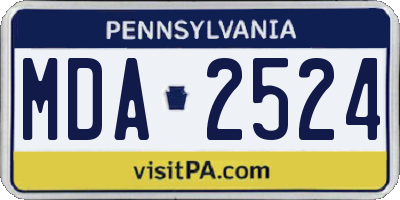 PA license plate MDA2524