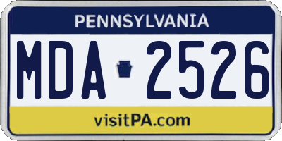 PA license plate MDA2526