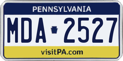PA license plate MDA2527