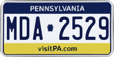 PA license plate MDA2529