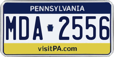 PA license plate MDA2556