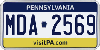 PA license plate MDA2569