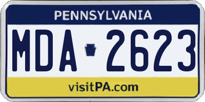 PA license plate MDA2623
