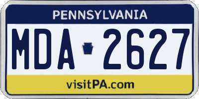 PA license plate MDA2627