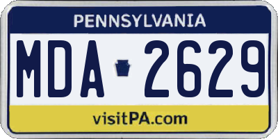 PA license plate MDA2629