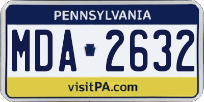 PA license plate MDA2632