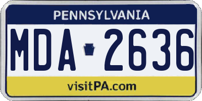 PA license plate MDA2636