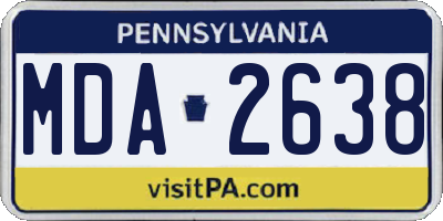 PA license plate MDA2638