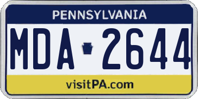 PA license plate MDA2644