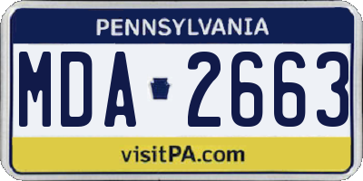 PA license plate MDA2663