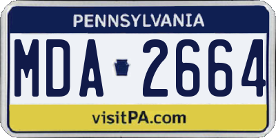PA license plate MDA2664