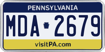 PA license plate MDA2679