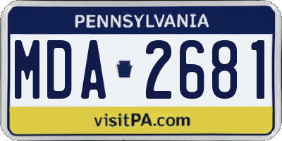 PA license plate MDA2681