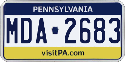 PA license plate MDA2683