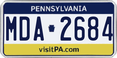PA license plate MDA2684