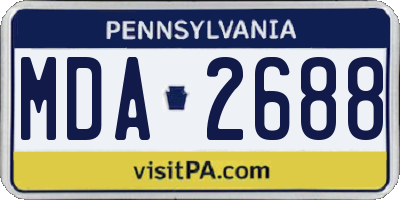 PA license plate MDA2688