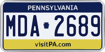 PA license plate MDA2689