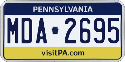 PA license plate MDA2695
