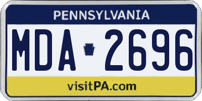 PA license plate MDA2696