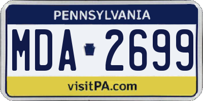 PA license plate MDA2699