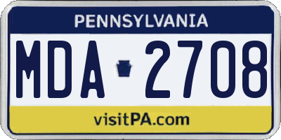 PA license plate MDA2708