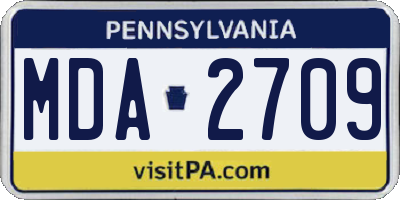 PA license plate MDA2709