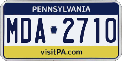PA license plate MDA2710