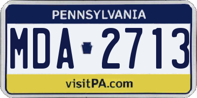 PA license plate MDA2713
