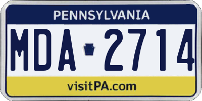 PA license plate MDA2714
