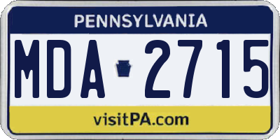 PA license plate MDA2715
