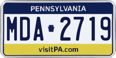 PA license plate MDA2719