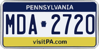 PA license plate MDA2720