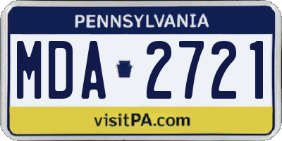 PA license plate MDA2721