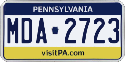 PA license plate MDA2723