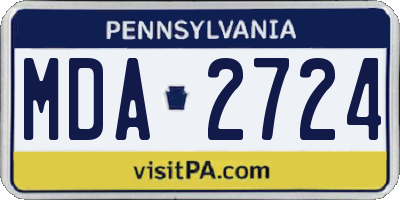 PA license plate MDA2724